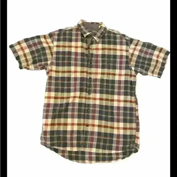 Red Head Brand Co Mens Medium Short Sleeve Plaid Button Down - Picture 1 of 4